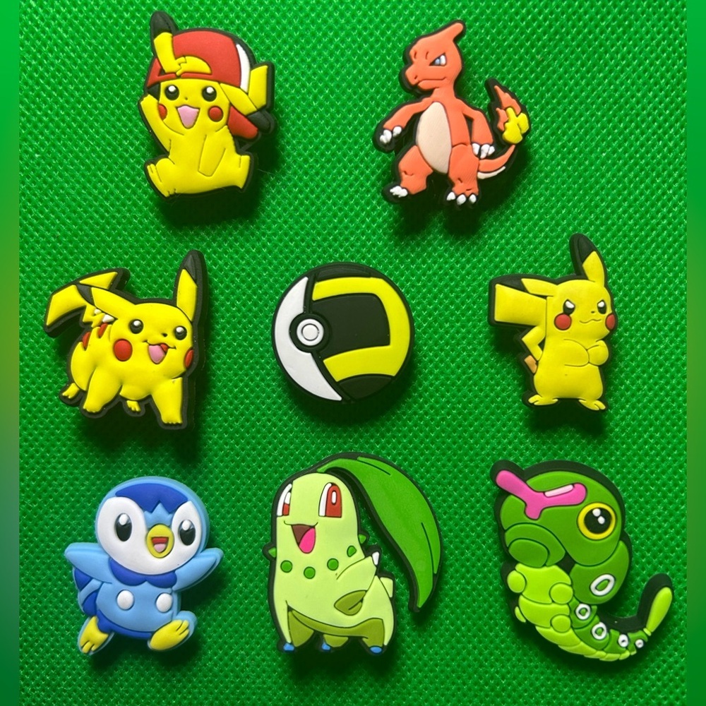 New Set of 8 Pokémon and Friends Croc Charm Collection